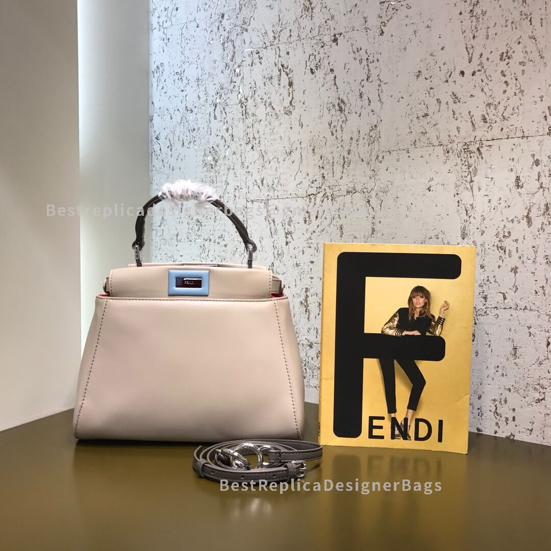 Fendi Peekaboo Iconic Mini Light Pink Leather Bag 2590